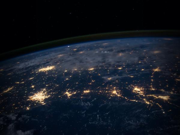 View of earth at night
